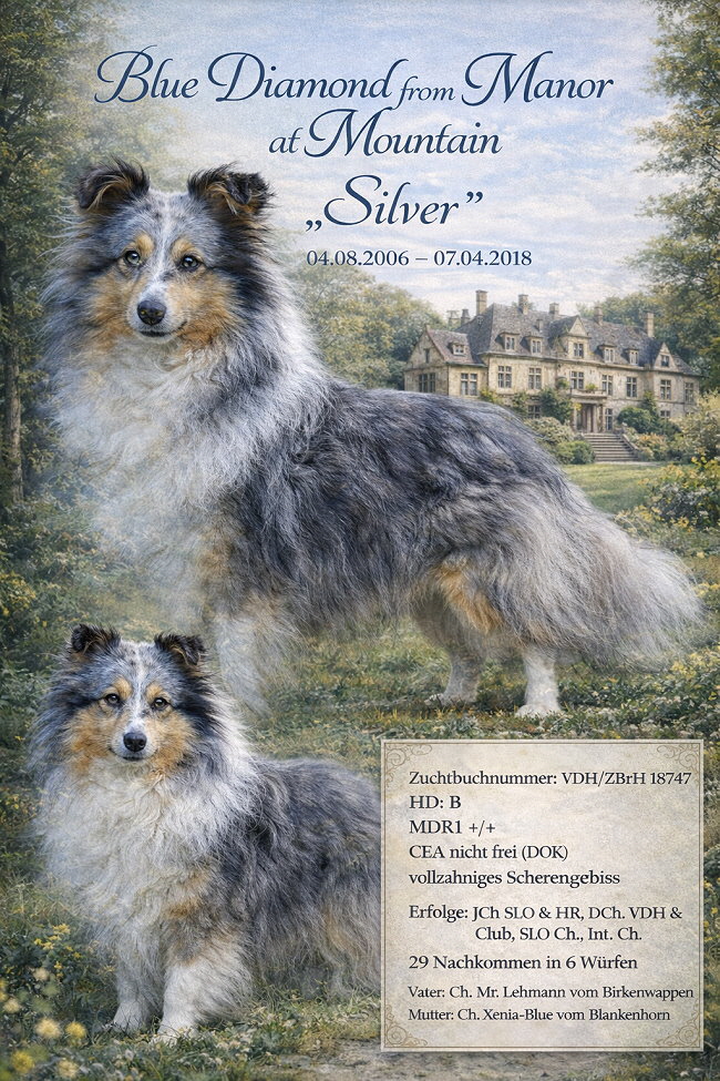 KI-Collage von Blue Diamond from Manor at Mountain